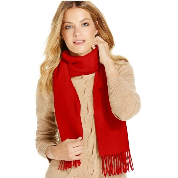 Charter Club Solid Woven Cashmere Muffler Scarf - Picture 1 of 2